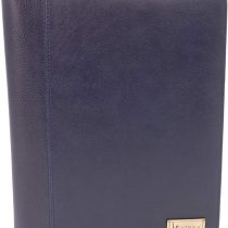 CATWALK COLLECTION HANDBAGS - A4 Zip Conference Folder -Business Organiser/Executive Document Holder/Presentation Portfolio -Vintage Fossil Leather - Chloe - Blue