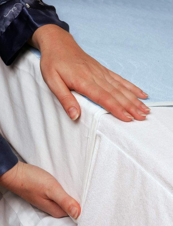 Washable Bed Protector/Pad with Tucks, Blue - Pack of 2 - Image 3