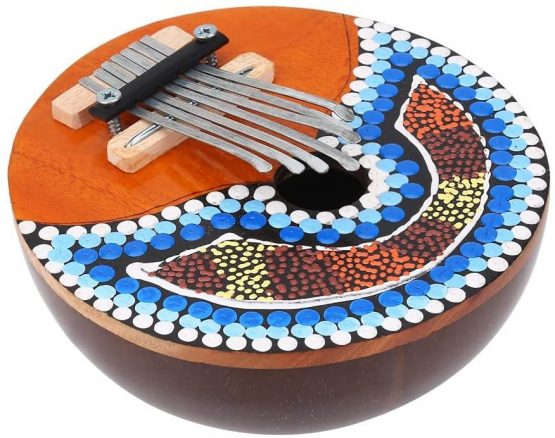 Bnineteenteam Portable 7 Key Mbira, Coconut Shell Finger Piano Musical Instrument