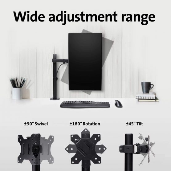 Kensington SmartFit Ergo Single Monitor Arm - Long, Black - Image 3