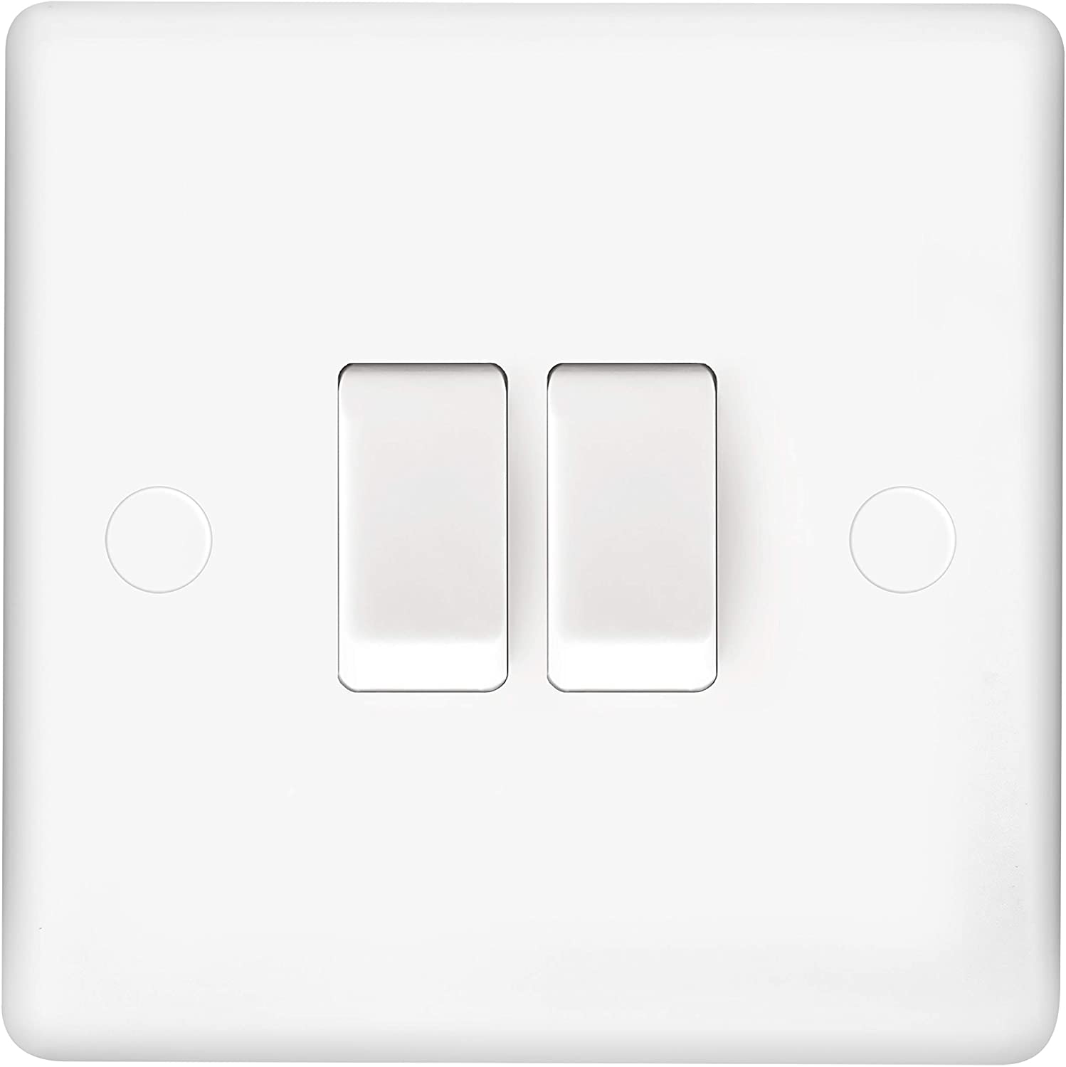 BG Electrical Double Wall Light Switch, 2 Way, Round Edge, Nexus 800 Series, White Moulded, 20A, 16AX, 842 - Image 2