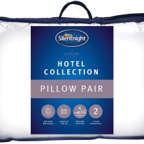 Silentnight Hotel Collection Luxury Piped Pillow Pair, Hollowfibre, White, 74 x 48 cm