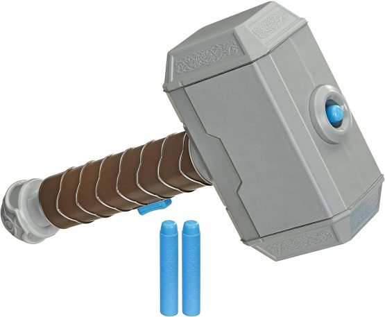 NERF Power Moves Marvel Avengers Thor Hammer Strike Hammer NERF Dart-Launching Toy for Kids Roleplay, Toys for Children Aged 5 and Up