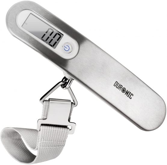 Duronic Luggage Scale White LS1013 Digital 50KG Capacity for Bag | Suitcase | Travel | Digital | Scales Weight with Straps and Batteries for Travel | Outdoor | Home