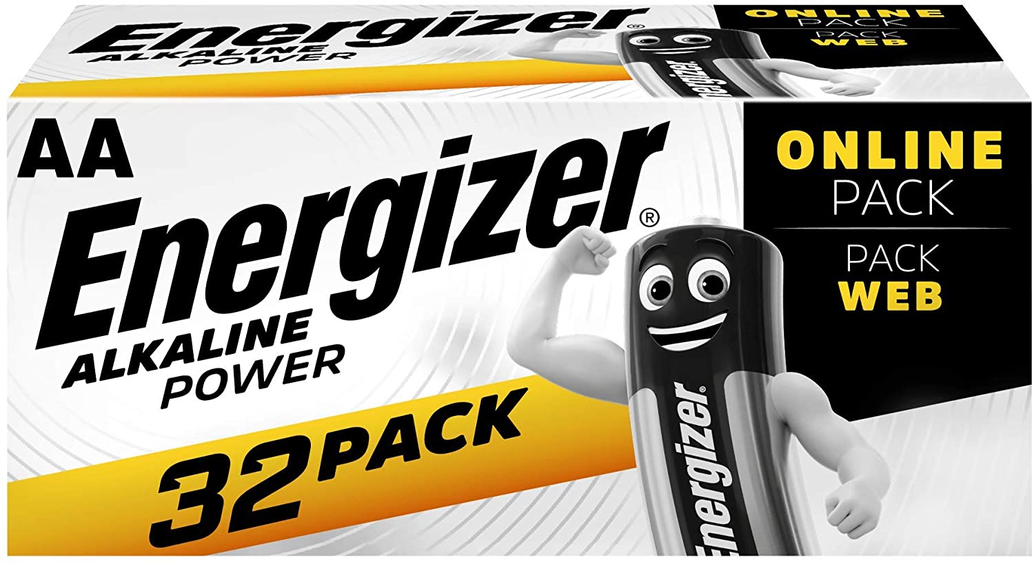 Energizer Alkaline Power, AA Batteries (32 Pack), Double A Battery 1.5V, Up To 50% Longer Lasting, For Everyday Devices