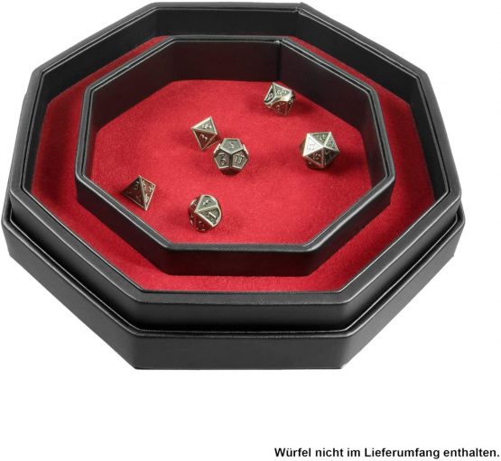 shibby dice board with dice tray and lid for all tabletop games - 23,5cm (red) - Image 2