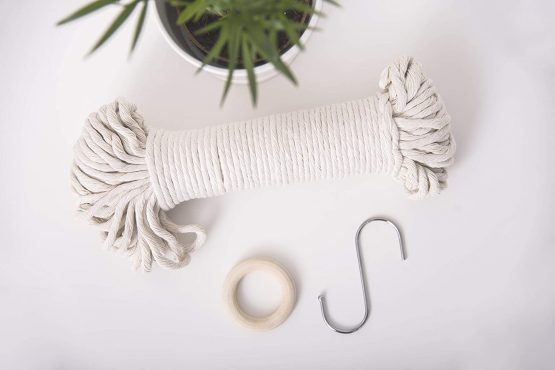 My Life Handmade 663721 DIY Macrame Plant Hanging Kit, Cream, Finished Size 140.97cm x 6.03cm x 3.18cm - Image 3