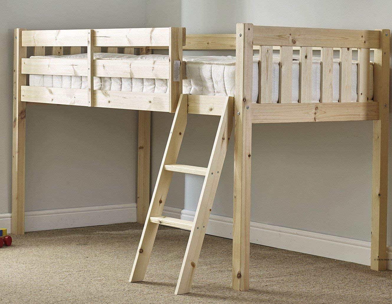 STRICTLY BEDS&BUNKS Avalon Midi Sleeper Cabin Bed, 2ft 6 Single, Beige, 2Ft 6"