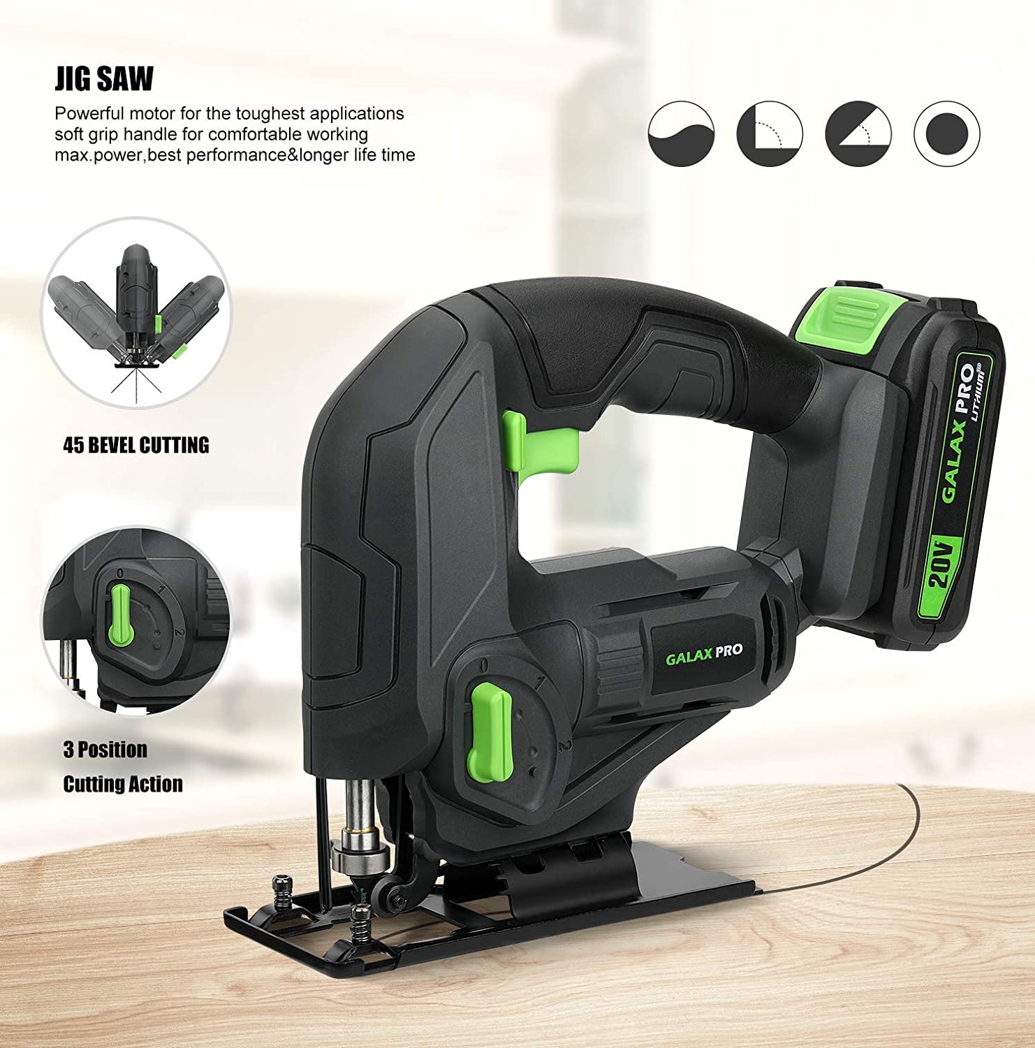 GALAX PRO Cordless Power Tool Kit, 20N.m Single Speed Drill Driver 20V