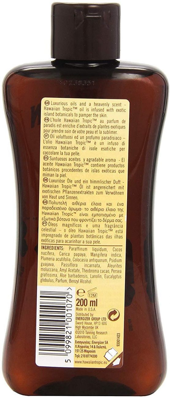 Hawaiian Tropic Tanning Oil SPF 0 - Unprotected Sun Tanning Oil, Skin Tanning Accelerator, Tropical Fragrance, Pack 3 Units x 200 ml - Image 3