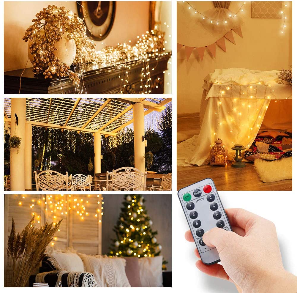 STANBOW Solar String Lights, 5M, 50 LED, Waterproof, Crystal Ball with 8 Modes, Warm White for Garden Home, Yard, Patio - Image 2