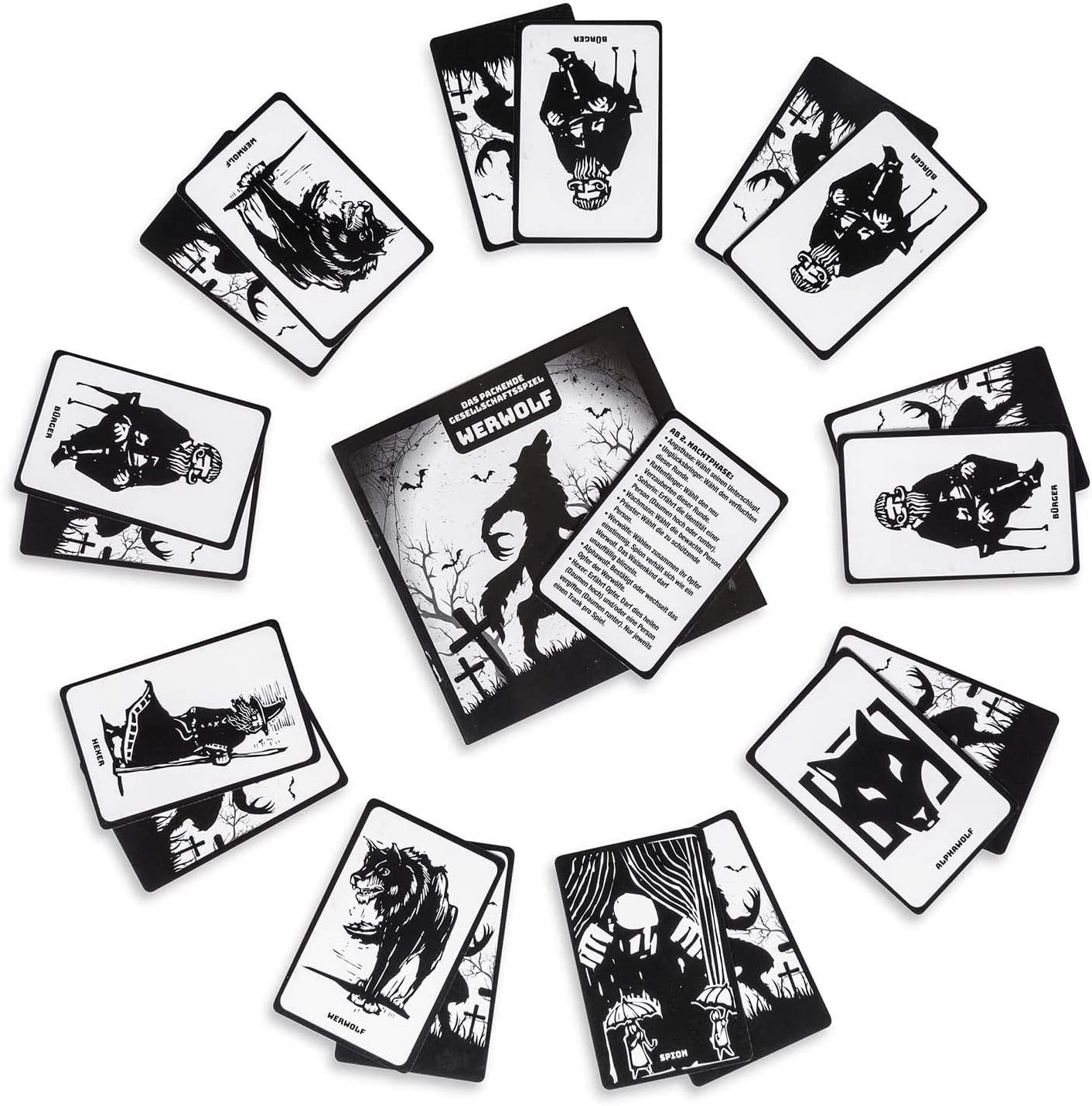 Original Werewolf card game deluxe party game with expansion, werewolves role-playing classic - Image 4