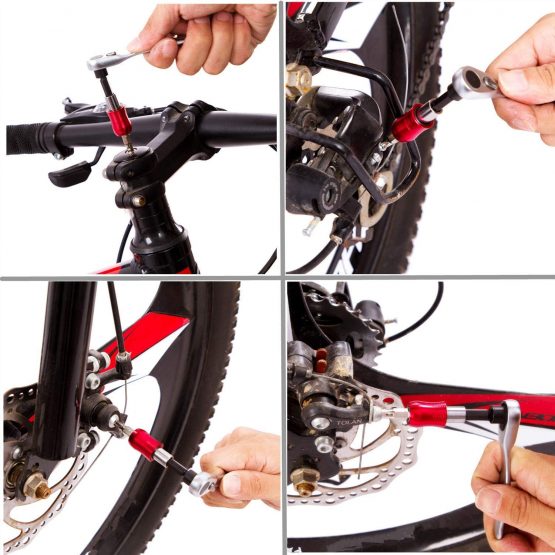 COZYROOMY Bike Repair Tool Kit Set - Bicycle Tool Box with Reversible Drive Ratchet Tool, Chain Tool Bike Tire Tool Pedal Wrench, etc. 6 Months Warranty - Image 4