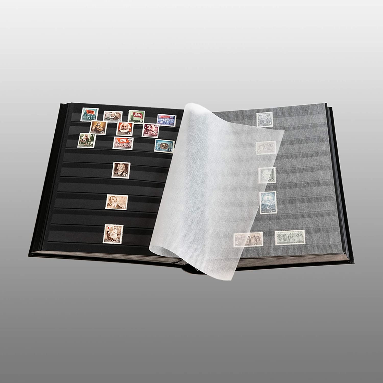 Prophila stockbook 60 black sides padded with slipcase black, Gold,black, Medium - Image 4