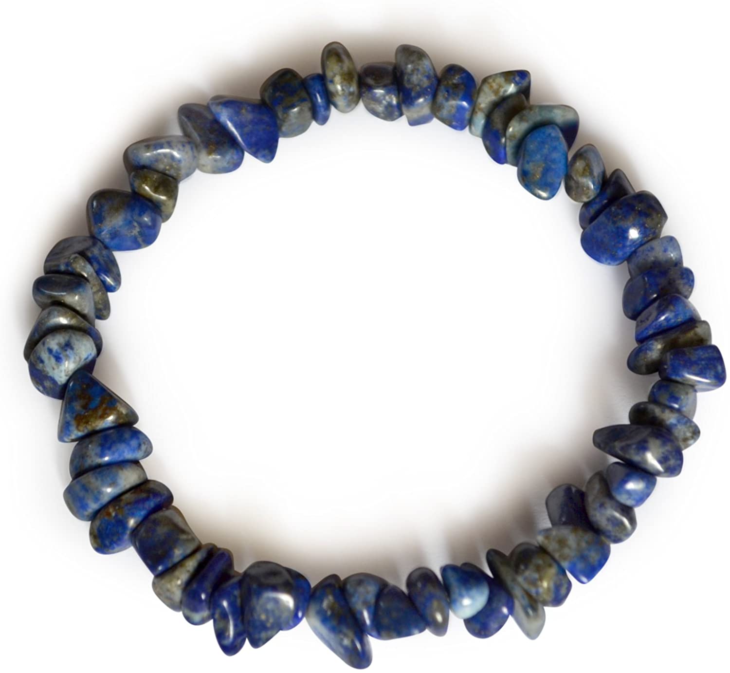 Vifaleno Lapis lazuli bracelet, natural, dark blue, chips, 5-8mm, 7.5 inches