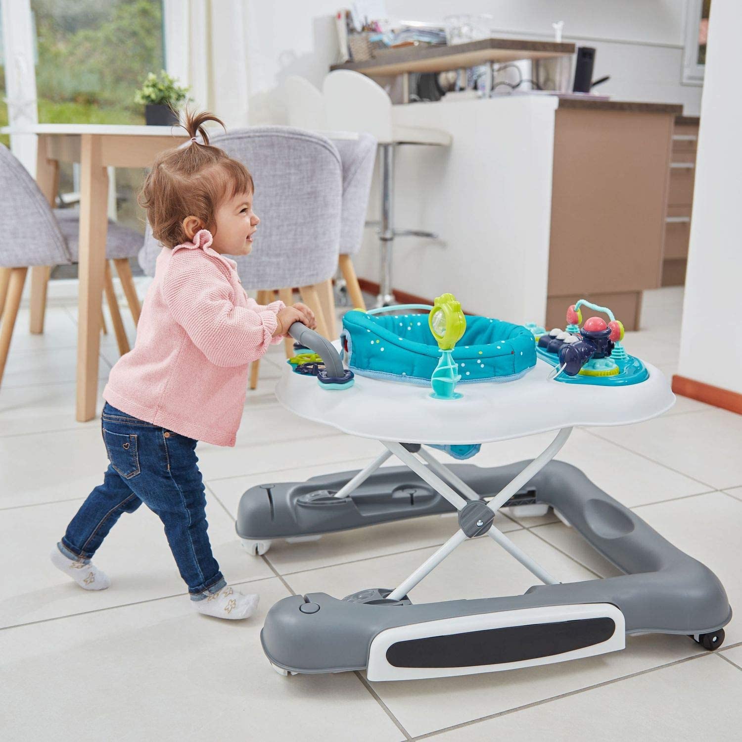 Babymoov 5-in-1 Baby Walker - Folding & Compact Walker, Adjustable Height, 3 Melodies, from 6 Months, multicoloured - Image 3