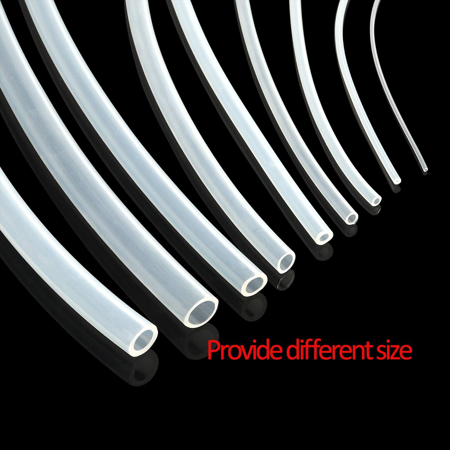 TEN-HIGH Food Grade Silicone Tubing, 6mm ID x 8mm OD Transparent Silicone Tube, Wall Thickness 1mm - Image 2