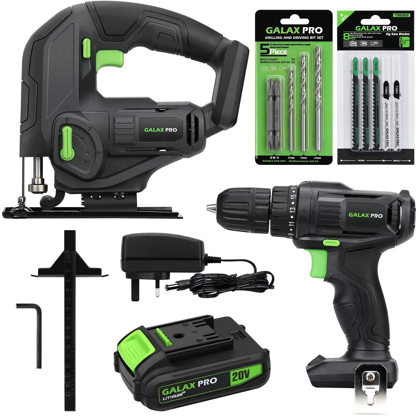 GALAX PRO Cordless Power Tool Kit, 20N.m Single Speed Drill Driver 20V
