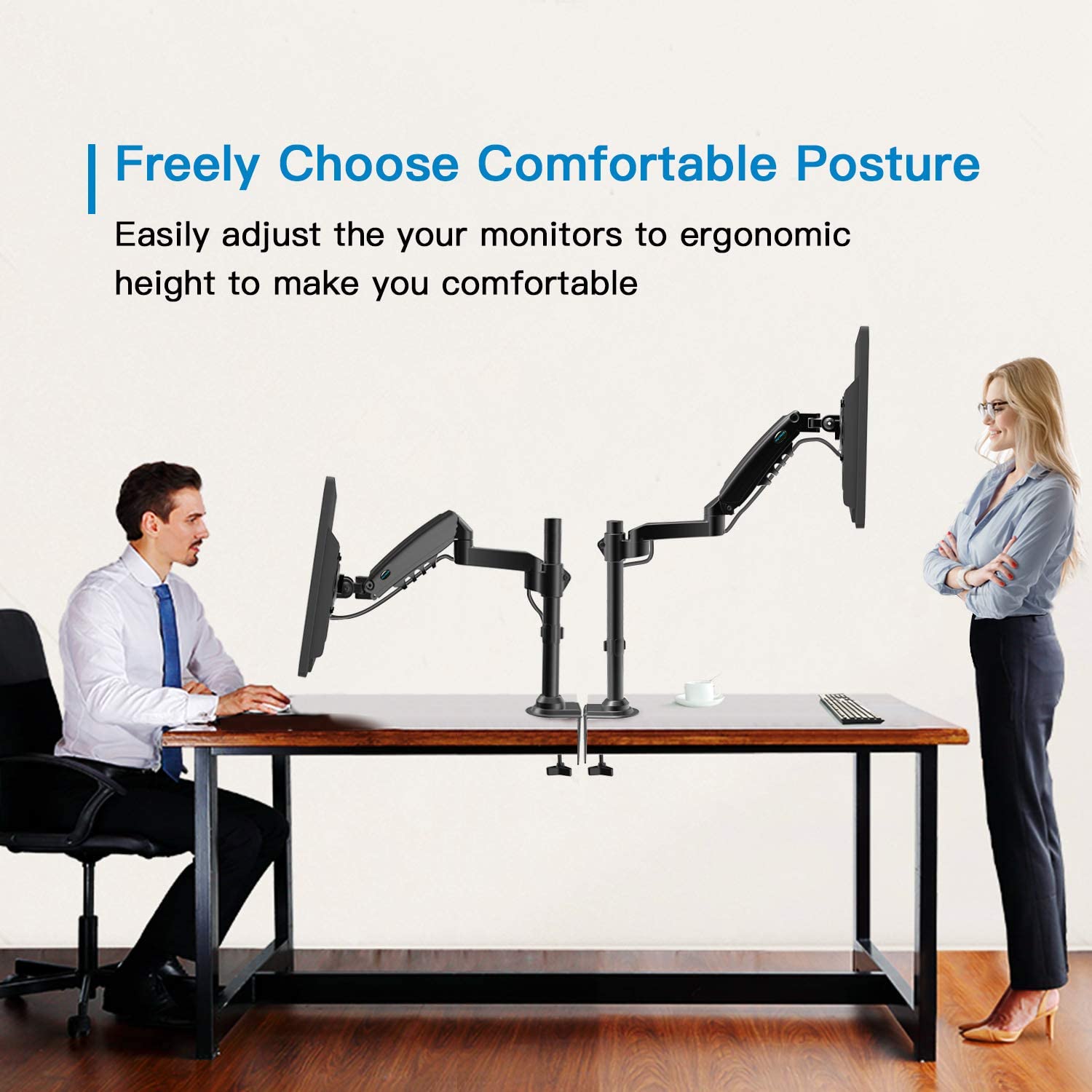 HUANUO Single Monitor Arm for 13" to 34" Screens - Image 2