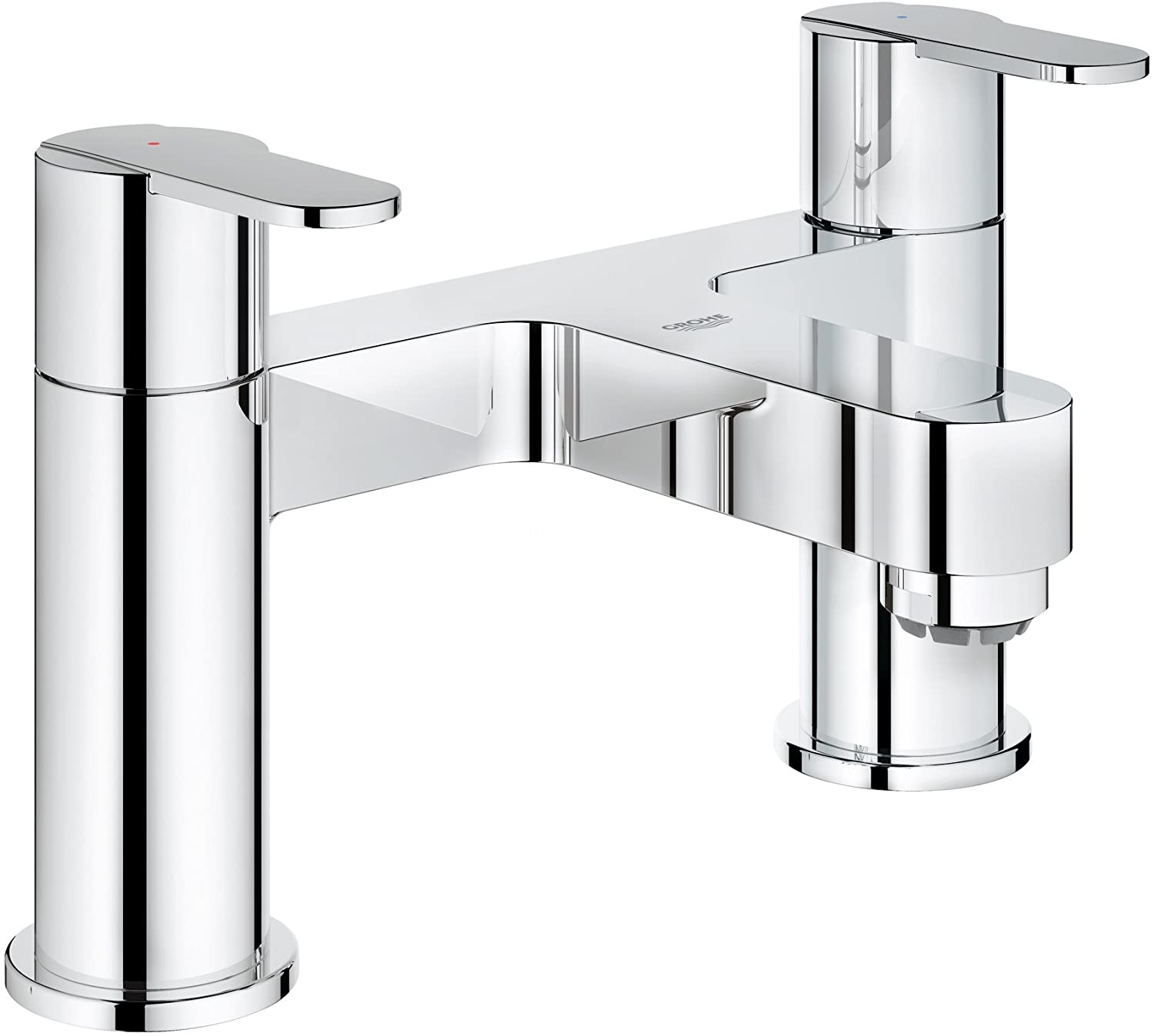 GROHE Get - Twin Handle Bath Mixer - Metal Handles - Deck Mounted - 2-Hole - Chrome - 25134000