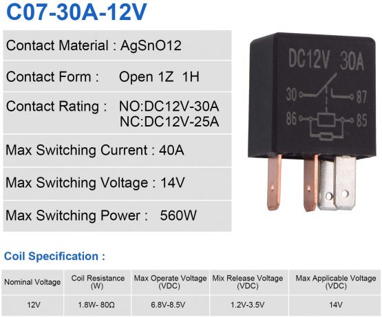 Ehdis 4 Pin 12V Relay 30A Multi-Purpose Automotive Truck Car Relay Heavy Duty Standard Relay Kit, Pack of 2 - Image 3