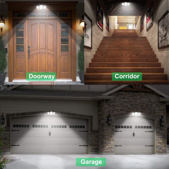HONWELL Battery Operated Outdoor Lights, Wireless Security Lights with Motion Sensor, Waterproof Outside Flood Lights for Garden, Yard, Garage, 600LM, 6000K Daylight White, White - Image 3