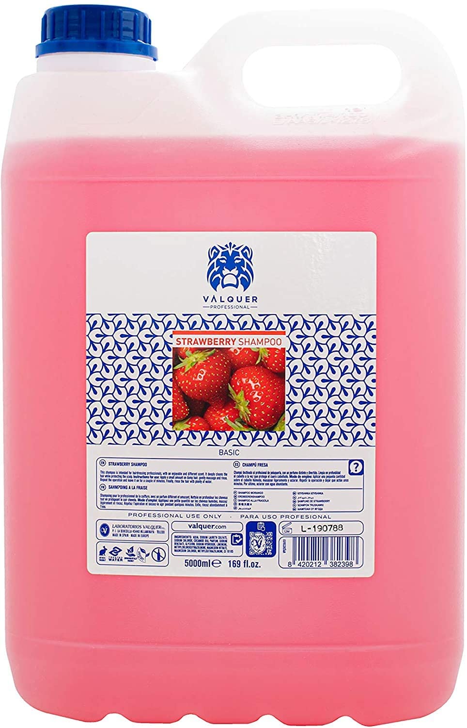 Valquer Special Strawberry Shampoo for Hairdressers Professional Shampoo 5000 ml, 5 l (Pack of 1)