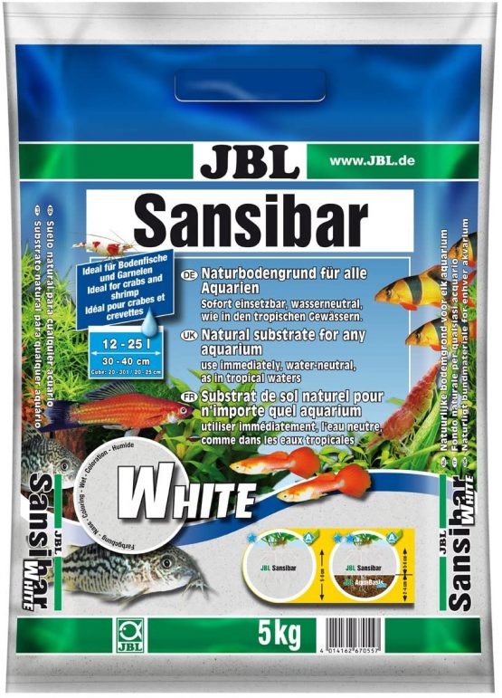 JBL Sansibar WHITE 5 kg, White, fine substrate for freshwater and saltwater aquariums