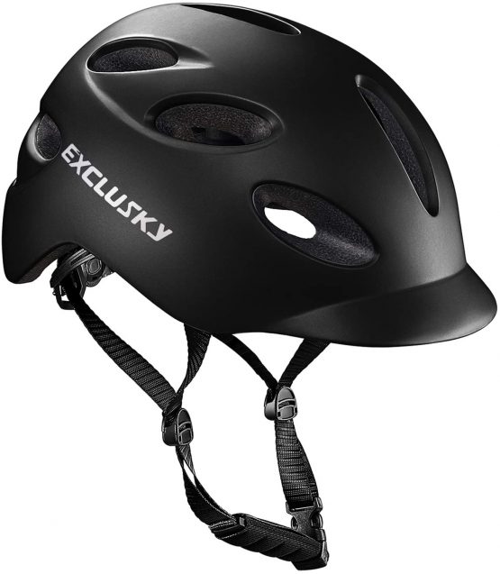 Exclusky Adult Bike Helmet with Rechargeable USB Safety Light for Urban Commuter CE Certified
