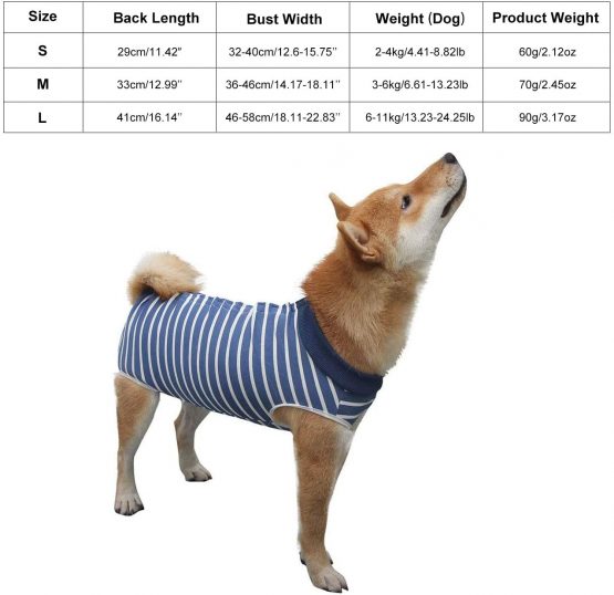 TOPAUP Dog Recovery Suit Post Surgery Bodysuit Puppy Medical Vest Dog Surgical Suit after Neutering Wound Protector for Dogs Size L - Image 3