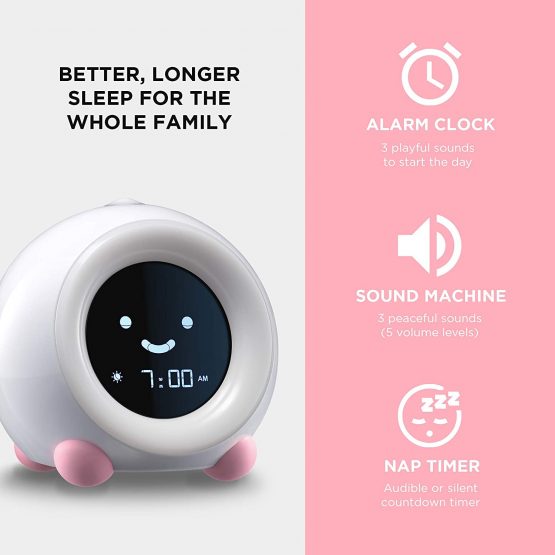 Mella Ready to Rise Children's Trainer, Alarm Clock, Night Light and Sleep Sounds Machine (Blush Pink) - Image 4