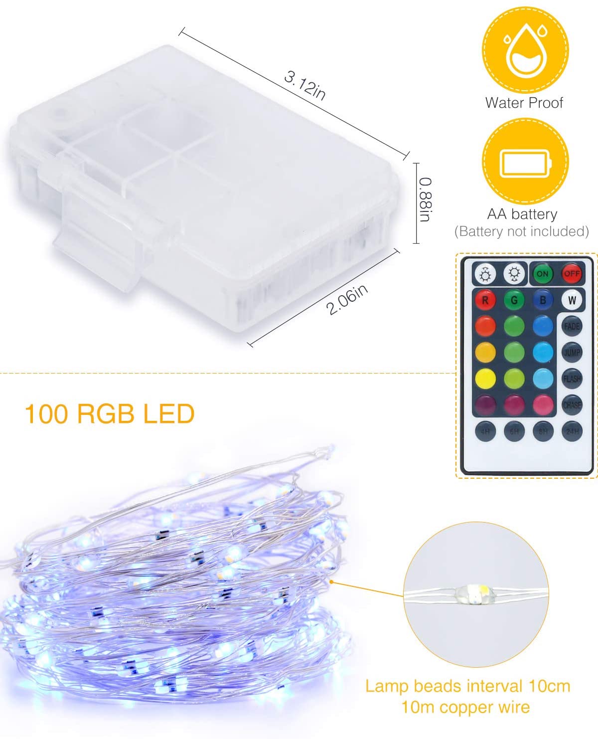 litogo 100LED Dimmable Photo Clip String Lights with Remote - Image 3