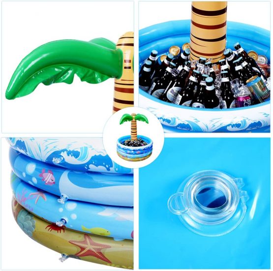 Toyvian 37 Inch Inflatable Palm Tree Cooler, Summer Swimming Party Decoration, Floating Pool Cooler for Beach Theme & Hawaiian Party - Image 3