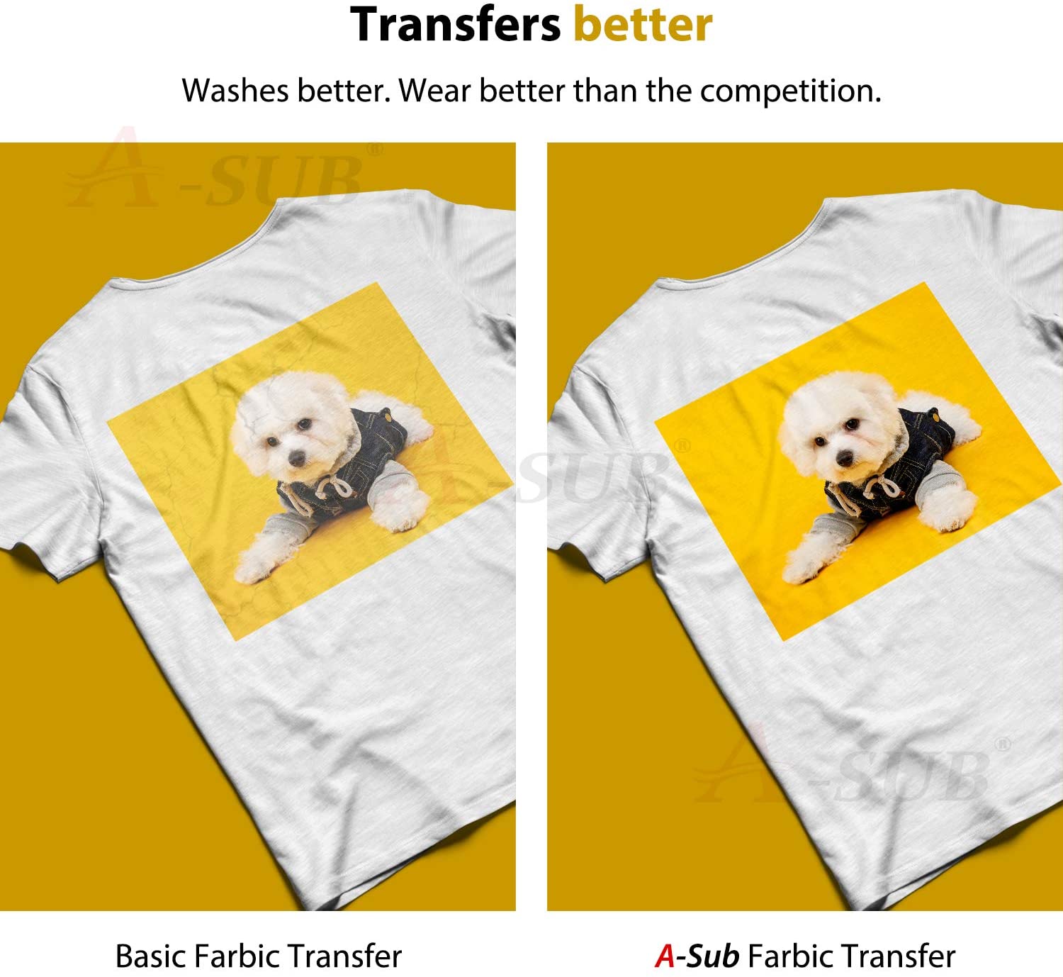 A-SUB Inkjet Iron On T Shirt Transfer Paper for Light Fabrics 10 Sheets A4 - Image 4