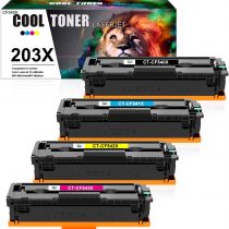 Cool Toner Compatible Toner Cartridge Replacement for HP 203X 203A CF540A CF540X Color Laserjet Pro MFP M281fdw M254dw M281fdn M281cdw M280nw M254nw M254dn M281 M254 (Black Cyan Yellow Magenta, 4Pack)