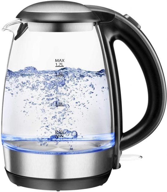 Electric Kettles Cordless 1.7L, NOVETE Glass Electric Tea Kettle 2200W