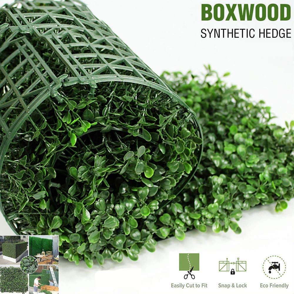 Nisorpa Artificial Hedge Boxwood Panels Trellis Screening,12PCS Fake Ivy Plants Privacy Fence - Image 3