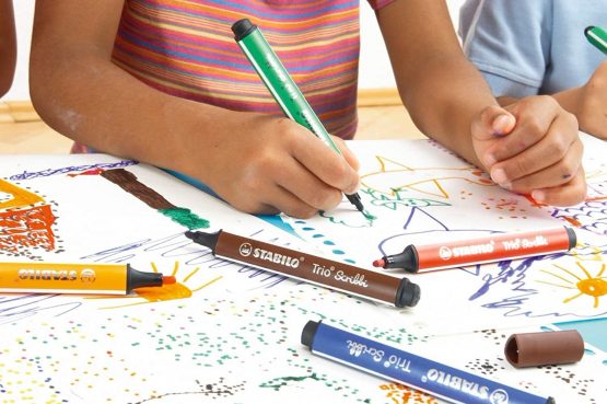 Felt Tip Pen - STABILO Trio Scribbi Box of 5 Red - Image 4