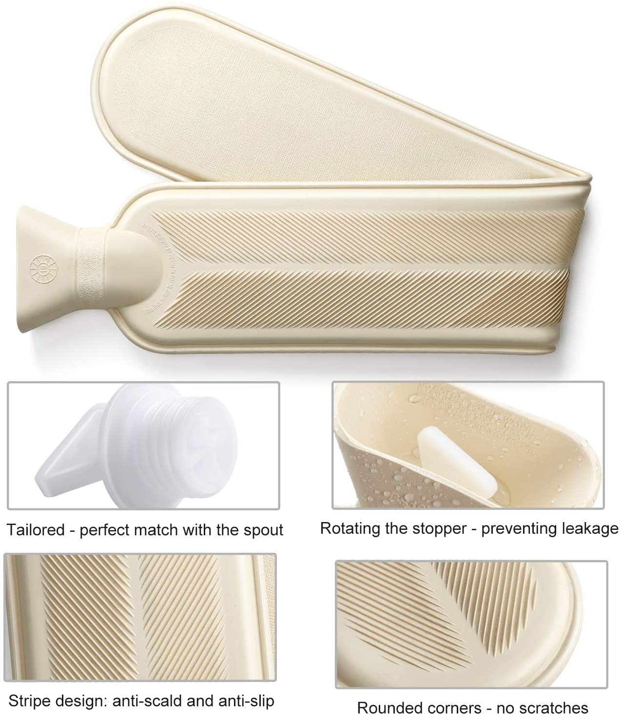 Homealexa Extra Long Hot Water Bottle with Cover UK - Image 3