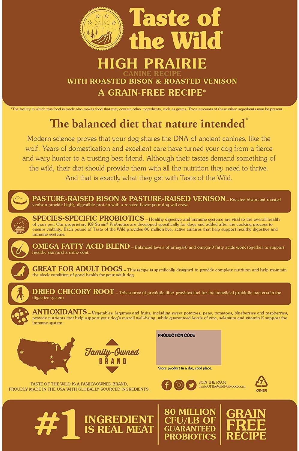 Taste of the Wild High Prairie Grain-Free Dry Dog Food, 12.2 kg (Pack of 1), Venison & Bison - Image 2