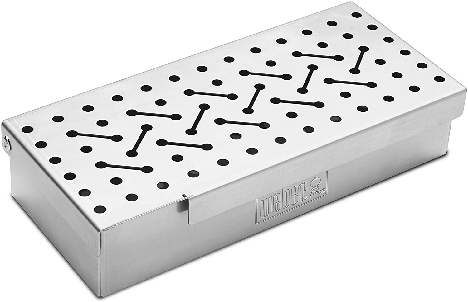 Weber Smoker Box (24 x 12 x 5cm), made of durable stainless steel, with ventilation slots, easy filling of smoker chips
