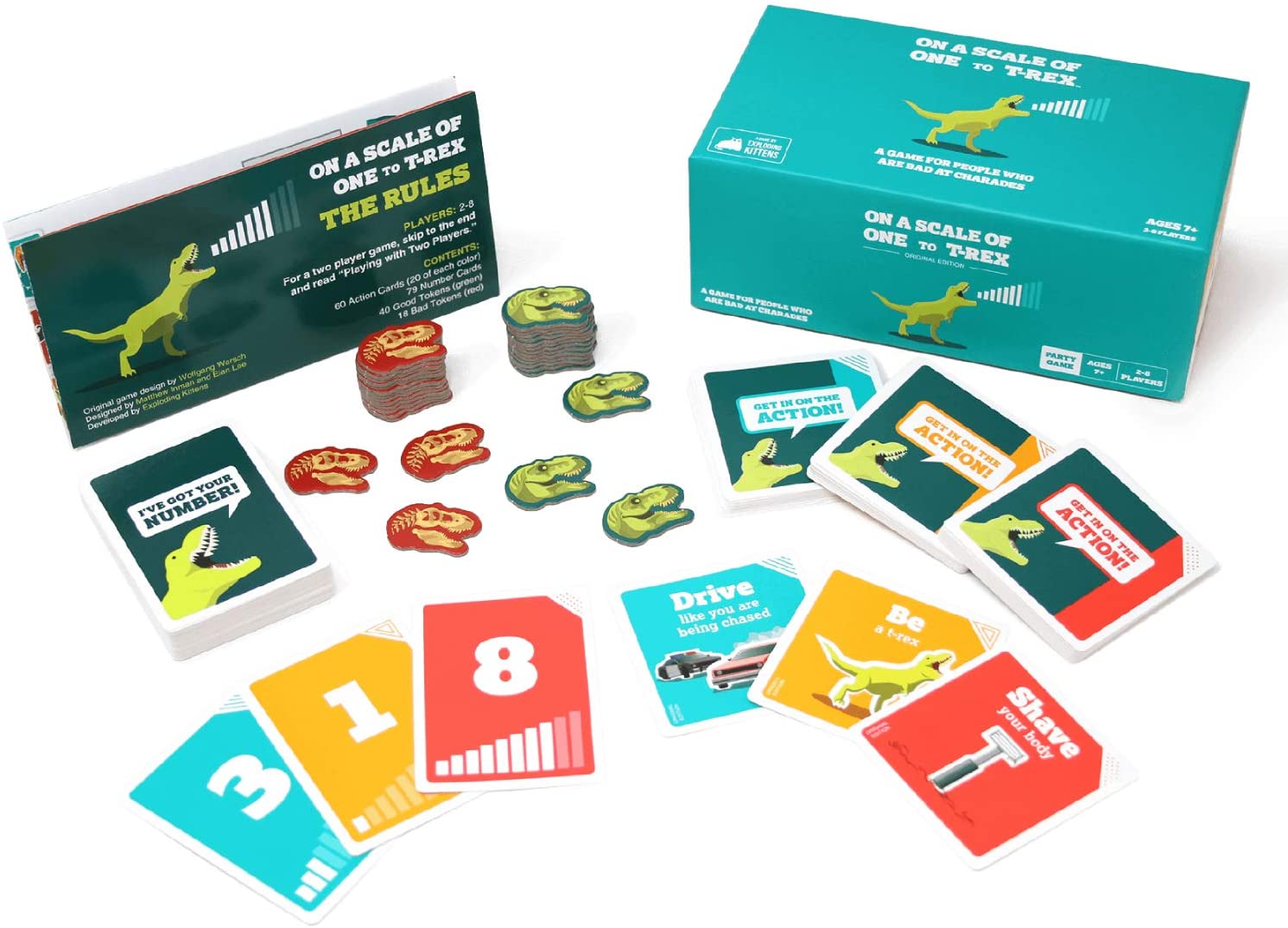 On a Scale of One to T-Rex by Exploding Kittens: A Card Game for People Who Are Bad at Charades - Card Games for Adults Teens & Kids - Image 2