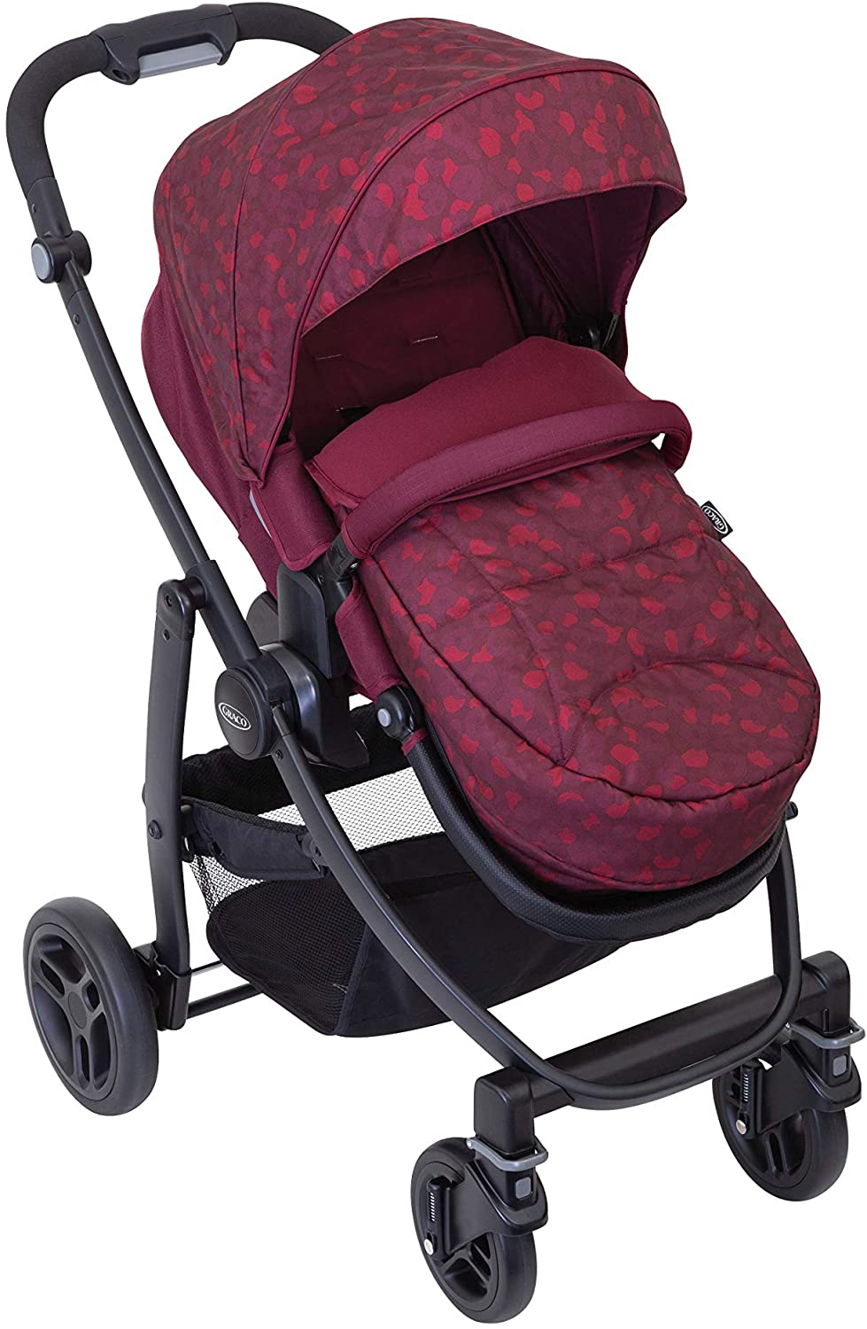 Red Leopard Graco Evo Pushchair inc Apron and Raincover