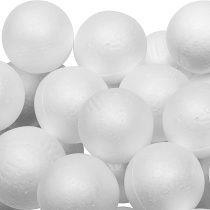Belle Vous Styrofoam Craft Balls (24 Pack) - 8cm / 3 inches White Foam Spheres - Smooth Polystyrene Balls for Ornaments, DIY Arts/Crafts, Household/School Projects, Party Decoration, Christmas Baubles