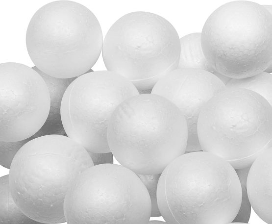 Belle Vous Styrofoam Craft Balls (24 Pack) - 8cm / 3 inches White Foam Spheres - Smooth Polystyrene Balls for Ornaments, DIY Arts/Crafts, Household/School Projects, Party Decoration, Christmas Baubles