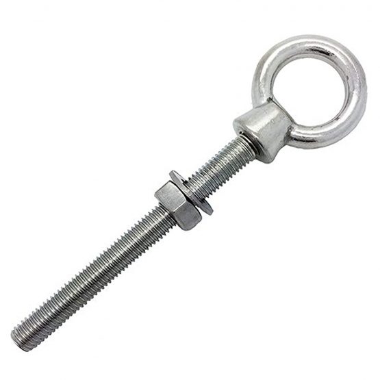 M10 Lifting Eye Bolt Longshank with Full Nuts and Washer Stainless Steel Marine Grade (Pack of 1)