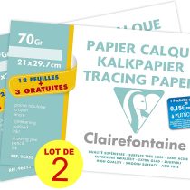 Clairefontaine Tracing Paper 12 + 3 Sheets 21 x 297 mm Translucent - Pack of 2