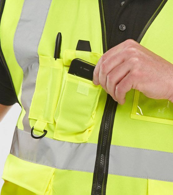 EXECUTIVE HI VIZ WAISTCOAT SATURN YELLOW 4XL - Image 4