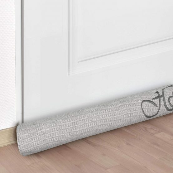 Beautissu Draught Excluder 90x8cm Tuuli HO – Wind Stopper for Door and Windows - Long Draft Excluder Cushion Door Sausage - Heavy Door Draft Stopper in Light Grey - Image 4
