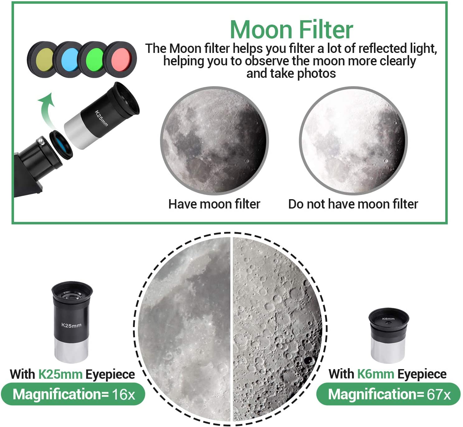 Telescope for Astronomy Adult and Kids 70mm Aperture Professional Refractor Telescopes for Beginners, Watching the Moon - Image 4